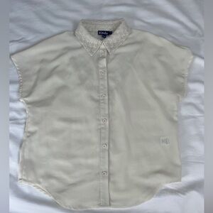 KEDS Short Sleeve Cream Blouse Size Small